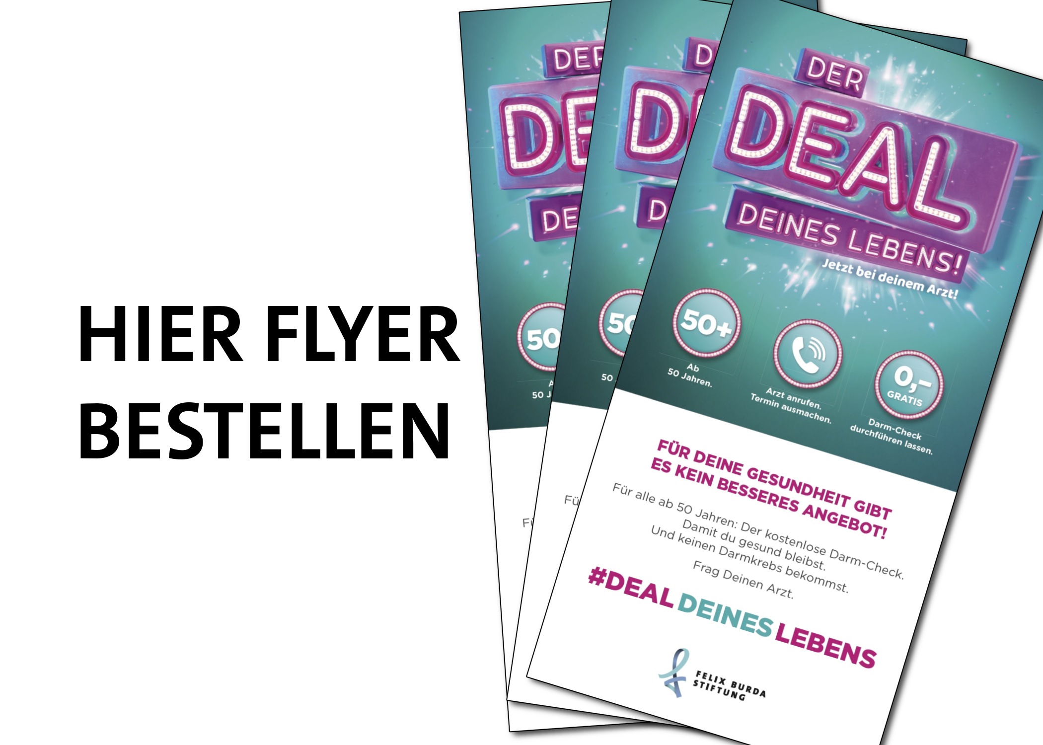 Flyer & Plakate zur Darmkrebsvorsorge bestellen