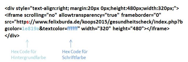 Risikotest Farbanpassung im https Code Beschreibung