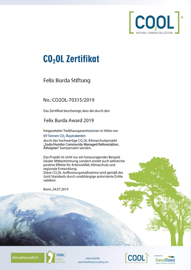 Zertifikat CO2 Ausgleich FBA 2019